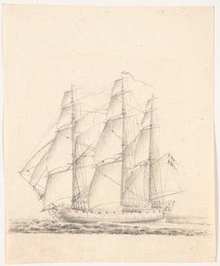 Warship Under Full Sail
