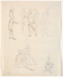 Three Figure Sketches. Theater Scenes? by C.A. Lorentzen