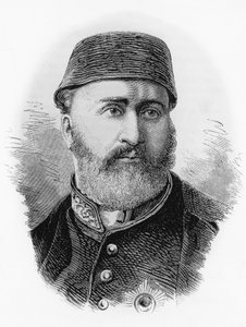 Portrait of Abdulaziz (1830-1876), 32nd Sultan of Ottoman Empire from 1861, engraving