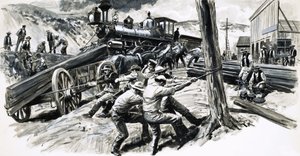 A railway driven through Washington state in 1873 by C.L. Doughty