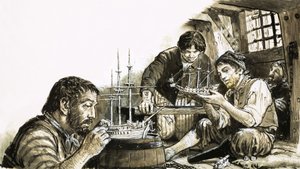 French prisoners-of-war of the Napoleonic Wars making model ships by C.L. Doughty