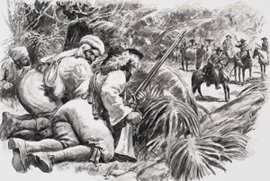 Gunmen in jungle by C.L. Doughty