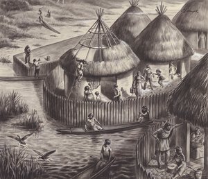 Lake dwellers at Glastonbury by C.L. Doughty