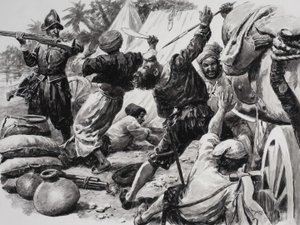 Spaniards fight Arabs by C.L. Doughty