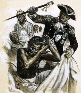 Unidentified black officer beating another man