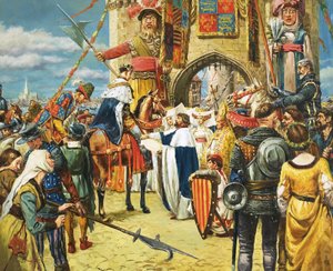 Unidentified King Being Greeted by Dignitaries by C.L. Doughty