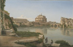 A View Across the Tiber from Trastevere Towards Castel S. Angelo