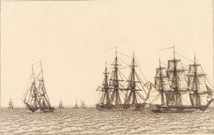 A Brig Sailing. Illustration for 