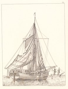 A Danish Yacht Drying Sails in Calm Weather