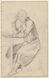 Seated Man at a Table by Christoffer Wilhelm Eckersberg