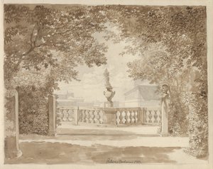 View from the Garden of Palazzo Barberini Towards the Palace and Quirinal, Rome by Christoffer Wilhelm Eckersberg