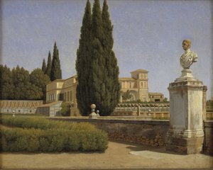 View of the Gardens of the Villa Albani, Rome by Christoffer Wilhelm Eckersberg