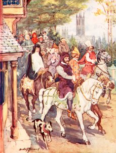 Chaucer riding to Canterbury with the pilgrims by C. Dudley Tennant