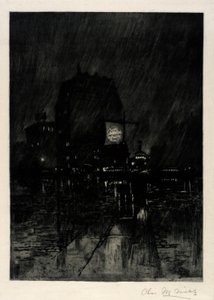 Rainy Night, Madison Square by C. F. William Mielatz