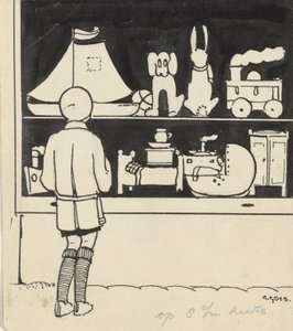 Dick Looking at the Toy Store Window by C. Goes (signed by artist)