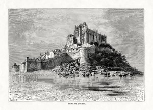 Mont-Saint-Michel, Normandy, France, 1879 by C. Laplante