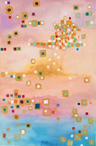 Floating Gold Squares by Camille Contini