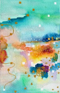 Golden Watercolor Dream by Camille Contini