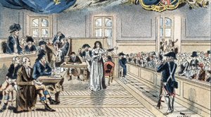 Marie Antoinette, queen of France, before the judges at her trial on 14 Oct. 1793 by Camille Gilbert