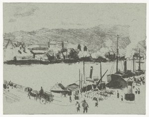 View of the Quai Boieldieu in Rouen by Camille Jacob Pissarro