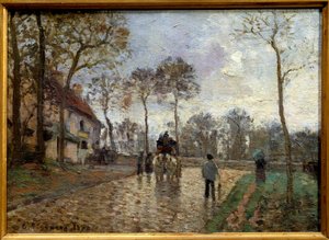 Carriage, Louveciennes by Camille Jacob Pissarro
