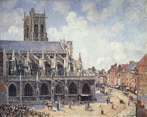 The Church of Saint Jacques in Dieppe in the Morning Sun by Camille Jacob Pissarro