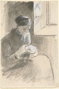The Mender by Camille Jacob Pissarro
