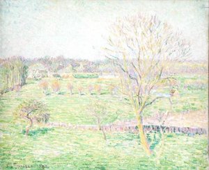 A Field with a Walnut Tree in Spring by Camille Jacob Pissarro