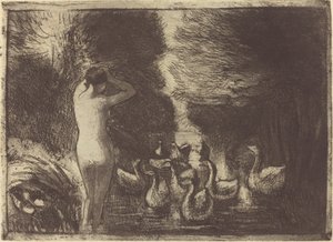 Bathers with Geese by Camille Pissarro