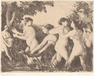 Bathers Wrestling by Camille Pissarro