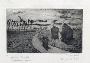 Twilight with Haystacks by Camille Pissarro