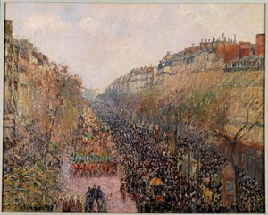 Day of Mardi Gras on Boulevard Montmartre in Paris in 1897
