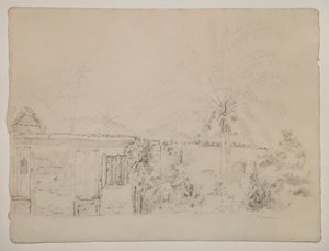 Houses and Palm Trees by Camille Pissarro