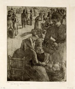 Vegetable Market at Pontoise by Camille Pissarro