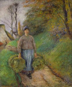 Peasant Woman Carrying Two Bundles of Hay