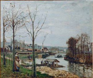 Port-Marly, The Wash-House by Camille Pissarro