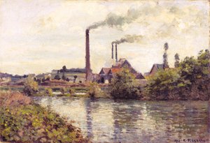 The Factory at Pontoise by Camille Jacob Pissarro