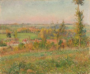 The Hills of Thierceville Seen from the Country Lane, Vicinity of Eragny (1884) by Camille Jacob Pissarro