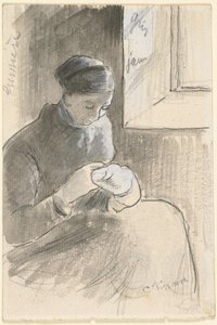 The Mender, c.1881 by Camille Pissarro