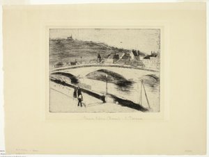 The Stone Bridge at Rouen by Camille Pissarro