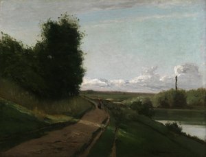 The Tow Path at Bougival by Camille Pissarro