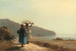 Two Women Chatting by the Sea, St. Thomas by Camille Pissarro