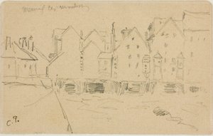 Water Mills in Meaux by Camille Pissarro