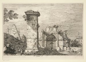 Landscape with Ruined Monuments, from the Series Vedute (Views) by Canaletto (Giovanni Antonio Canal)