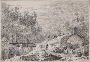 Mountain Landscape with Five Bridges, from the series Views by Canaletto (Giovanni Antonio Canal)