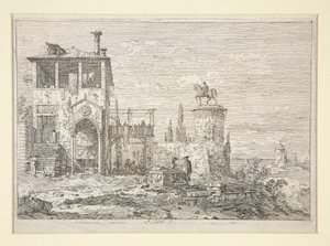 The Equestrian Monument, from the series Vedute (Views) by Canaletto (Giovanni Antonio Canal)