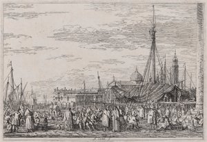 The Market on the Molo, from the series Views by Canaletto (Giovanni Antonio Canal)
