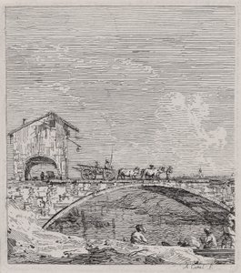 The Wagon Passing over a Bridge, from Vedute (Views) by Canaletto (Giovanni Antonio Canal)