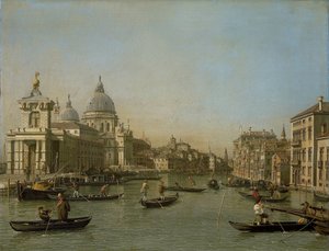 Entrance to the Grand Canal near the Punta della Dogana and Santa Maria della Salute by Canaletto (workshop of)