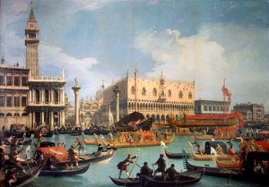 Buccentoros Return to the Pier at the Doges palace by Giovanni Antonio Canal
